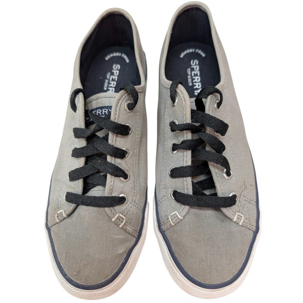 Sperry Top Sider‎ Shoes Women's Size 7.5 Memory Foam Gray STS90551 Lace Up Y2K